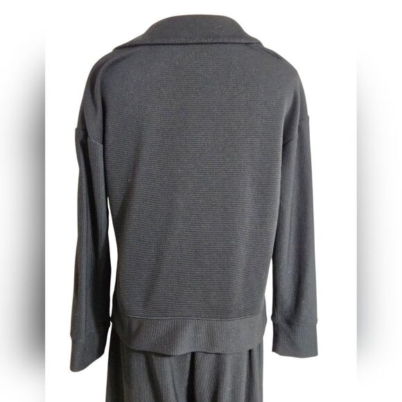 Adrianna Papell Black Stretch Basic Shirt And Cropped Pants Set - Picture 5 of 9